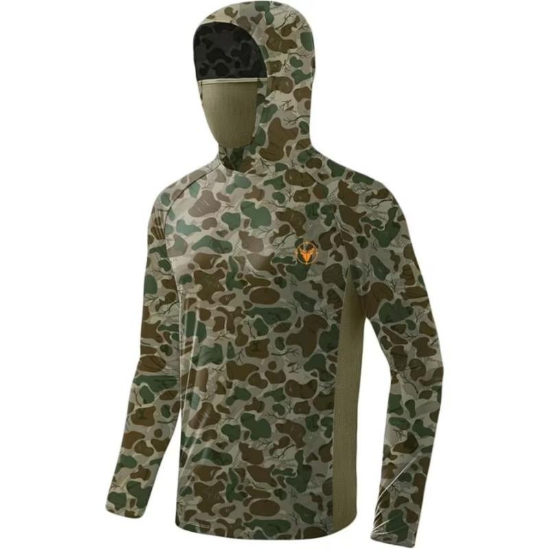 Men's Hooded Fishing Jacket with a Mask, Breathable Sportswear, Outdoor Activity Long-sleeved Fisherman's Outfit