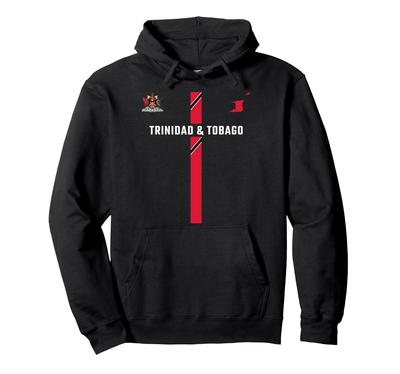 Hoodie met de vlag van Trinidad en Tobago, silhouetkaart en wapen