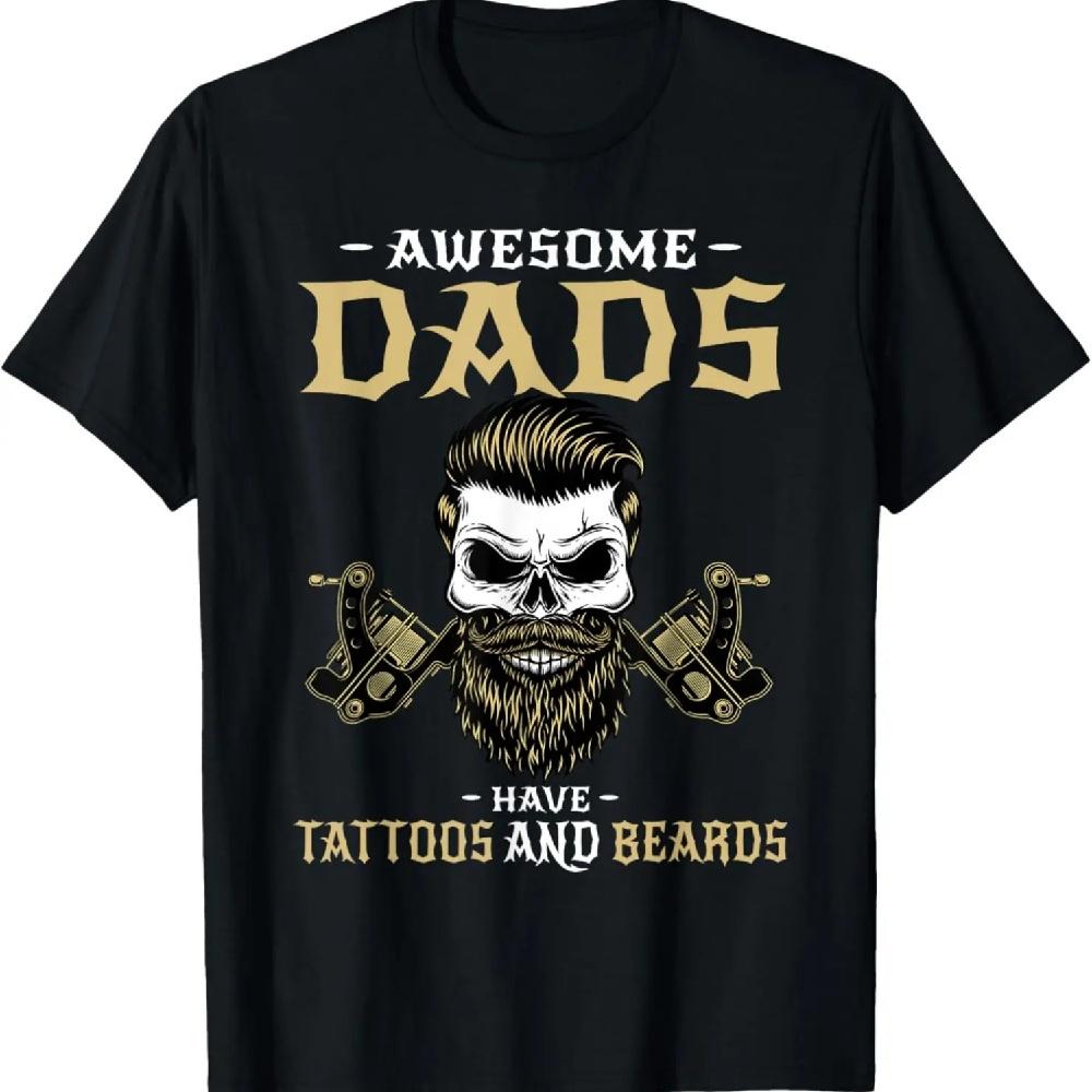 

Awesome Dads Have Tattoos and Beards Skull T-Shirt XXXL чёрный