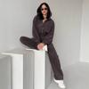 Tuta lunga alla moda da donna per primavera e autunno, stile europeo e americano, set di tute casual da donna con elastico in vita, semi-aperta