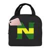 Tsubasa Newteam N Print Lunch Bag Waterproof Insulated Canvas Cooler Bag Thermal Cold Food Picnic Travel Tote for Women Children