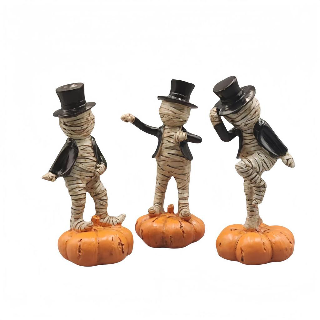 Collectible Figurine Dancing on Pumpkin Desktop Ornament Halloween Decoration for Bookshelf