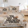 3pcs Bad Bitch Energy Printed Quilt Set, Soft and Comfortable Quilt Cover for Bedroom