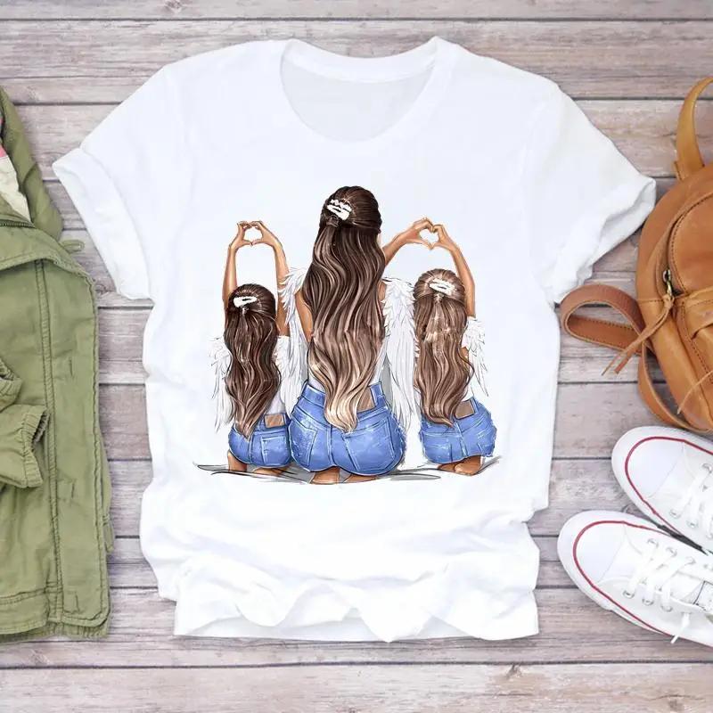 Mama Girl Graphic Print Women T Shirt Casual Harajuku Y2K Tops Tee Crewneck Short Sleeve Lady Clothes