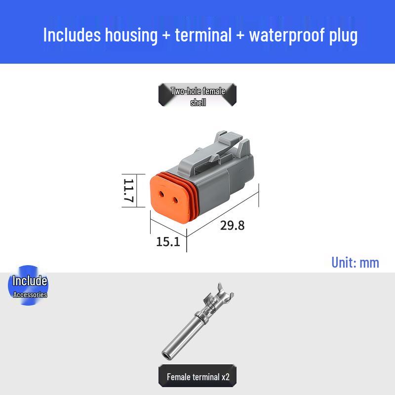 DT06-2S DT04-2P Waterproof Automotive Connector Male/Female Plug with Wiring Harness Terminal
