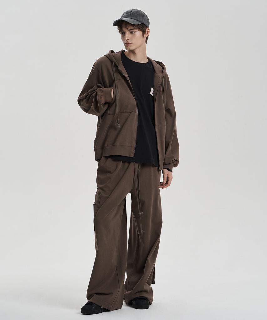 Jenyujeu Jet-Up Double Pocket Pants - Brown