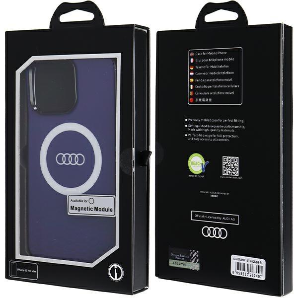 Audi Iml Big Logo Magsafe Case Iphone 15 Pro Max 6.7 Niebieski/Navy Blue Hardcase Au-Imlmip15Pm-Q5/D2-Be
