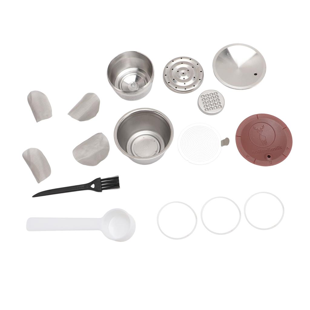 Stainless Steel Coffee Capsule Easy to Clean Silicone Lid Portable Multifunctional for Home Office