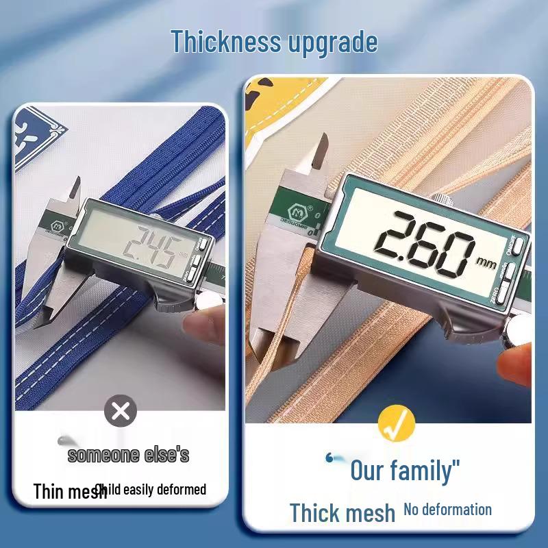 Double-layer Study Organizer: Transparent File & Homework Bag for Middle School Students