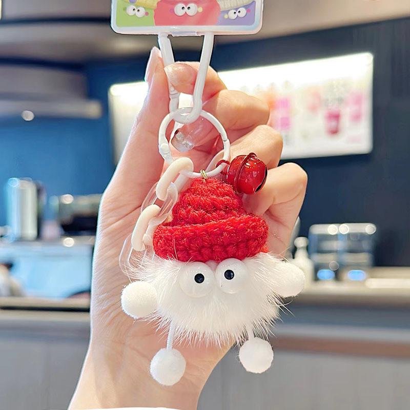 Cozy Cute And Mink Fur Cartoon Keychain Unique And Playful Key Ring For Women