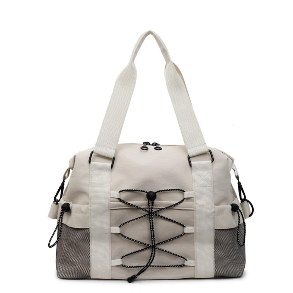 

Нейлоновая сумка-тоут на шнурке Легкая спортивная фитнес-сумка Сумка-клатч Дорожная сумка для багажа Девочки белый