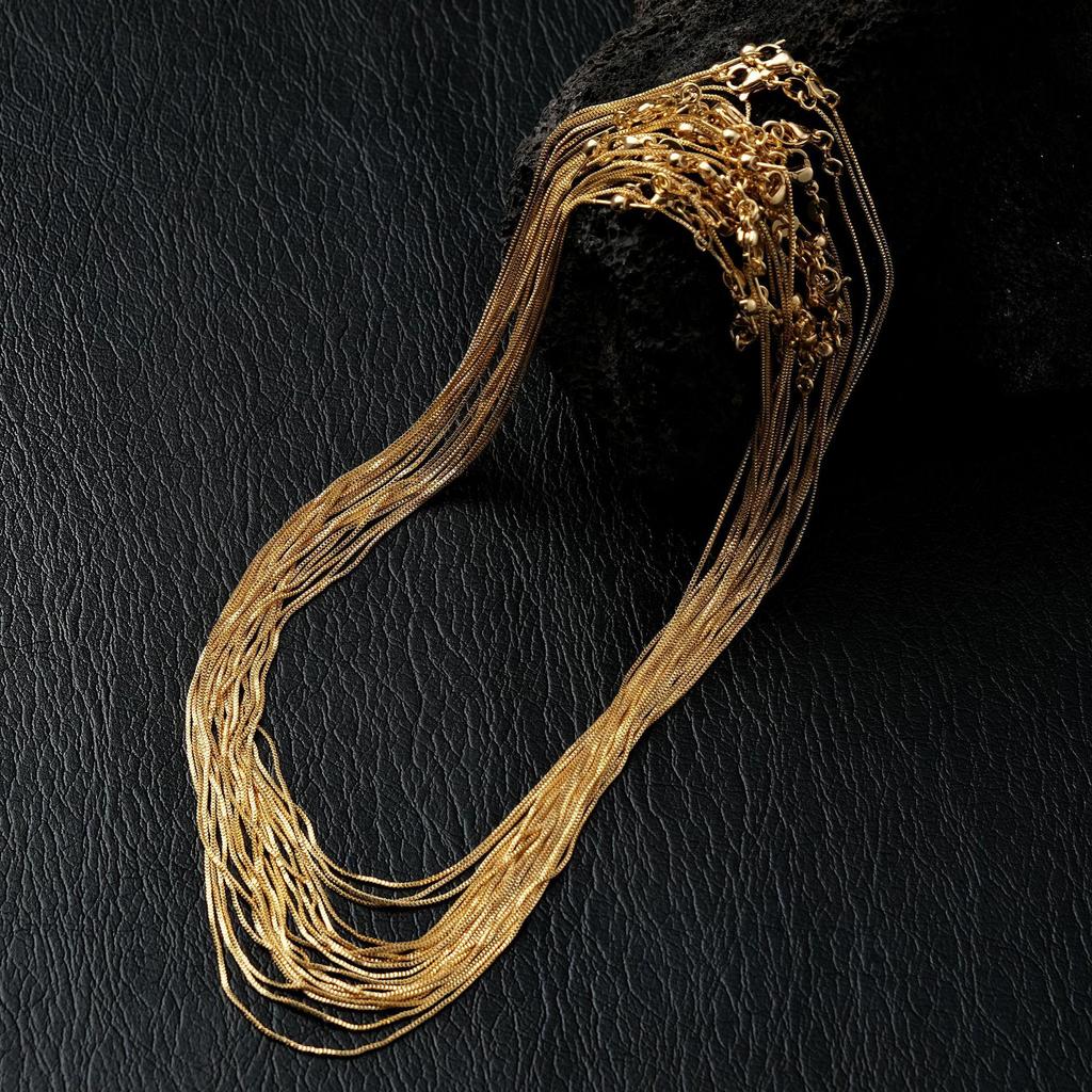 18K Adjustable Pin-Style O-Chain Necklace for DIY Pearls.