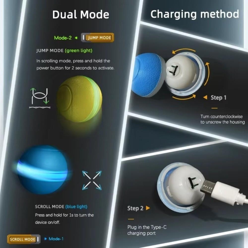 Automatic Rolling Electric Smart Ball USB Pet Toy Silent Cat Teaser  Cat