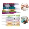 Complete Set of 8 Crochet Hooks Plastic Handle Knitting Needle for Sweater Weaving