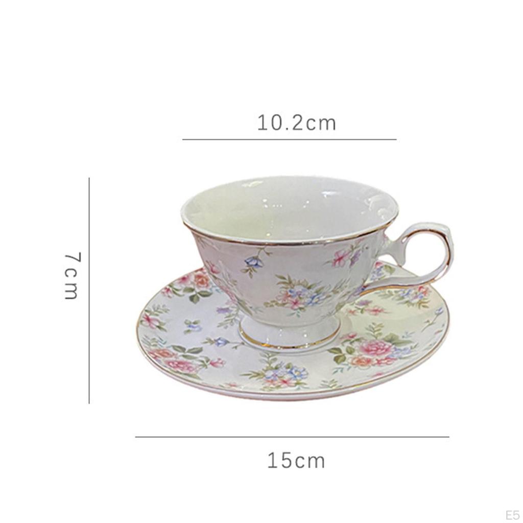 Tea Mugs Cups 180ml300ml Coffee Capacity Gifts Floral Design With Saucer Ornament For Home