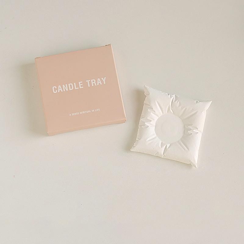 

1 шт. Гипсовый маленький и компактный поднос для свечей, передовое ощущение, нижний кронштейн, атмосфера, подсвечник, украшение, гипсовый поднос