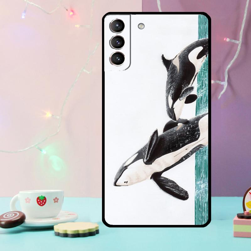 Orcas Whale Phone Case For Samsung Galaxy S25 Ultra S20 S21 S22 S23 S24 Ultra Plus S9 S10 S25 FE Cover
