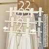 Efficient Pants Rack: 5-Tier Foldable Hanger with Non-Skid Clips & Adjustable Length for Skirts/Trousers Storage Household