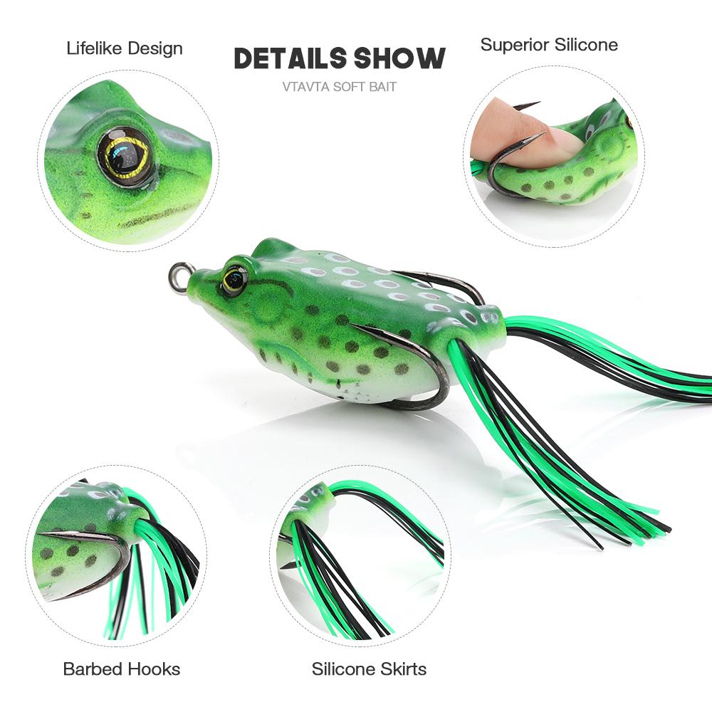 6cm 12g Oberflächenfrosch Weiche Angelköder Hecht Wobbler Künstlicher Köder Für Angelzubehör Barschköder Rochenfrosch Mit Rock