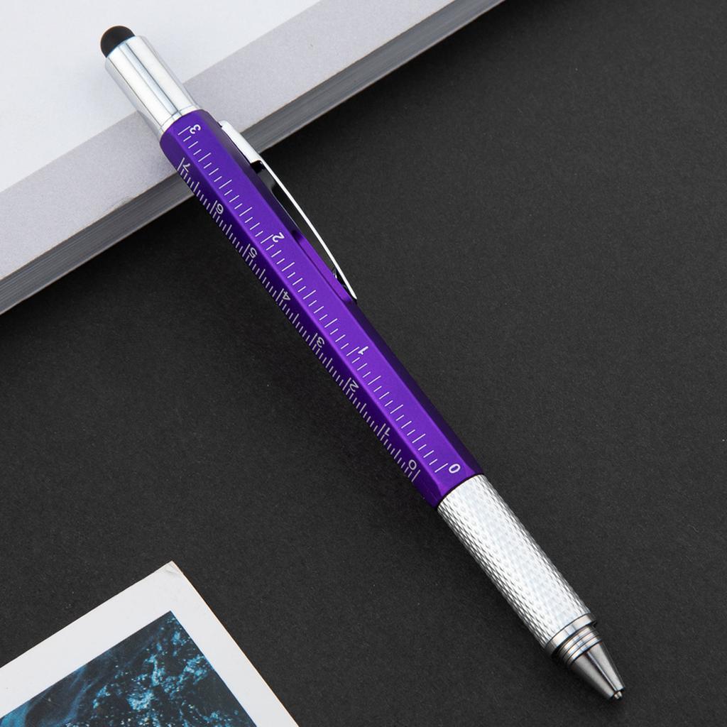 Caneta Capacitiva Multifuncional com Chave de Fenda, Nível de Bolha e Caneta Esferográfica - Gadget Touch para Telas de Celular