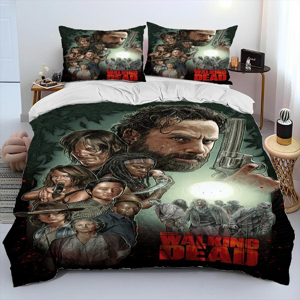 Horror TV The Walking Dead Lincoln Piumone Set Biancheria da Letto, Copripiumino Set Letto Coperta Federa, Set Biancheria da Letto Matrimoniale Queen Size