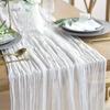 1pc Crinkled Table Runner, Coarse Tablecloth for Bohemian Country Wedding Decoration, Bridal Shower, Holiday Party