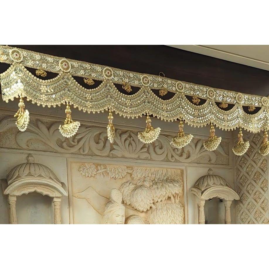 Toran for Door Entrance | Luxury Festoon/Latest Bandanwar | 38 Inch | Elegant Golden Color, Premium for Main Entrance | 1 Pc Door Toran