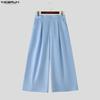 INCERUN Two Pieces Summer Men Lapel Neck Short Sleeve Cropped Tops and Pants Sets