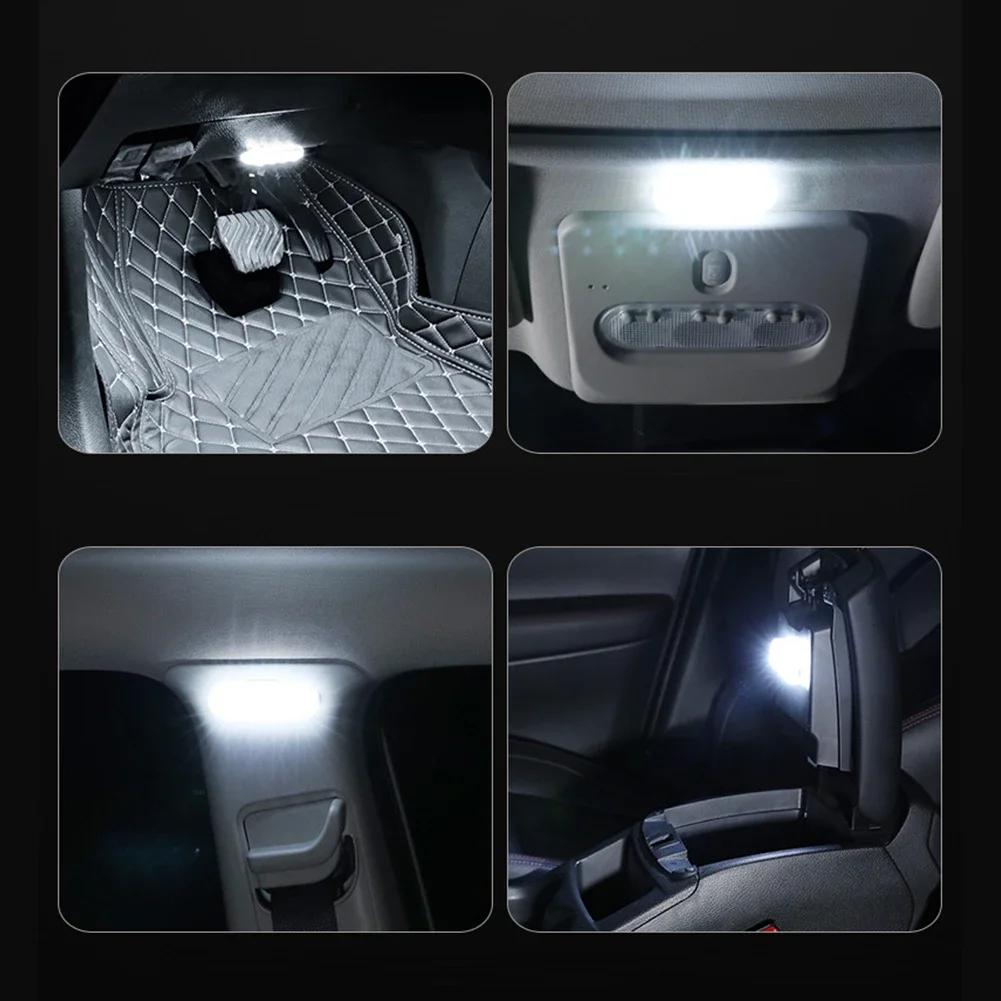New Car Touch Light LED Wall Reading Lamp Magnet Base Car Ceiling Light Ambient Mood Trunk Lighting USB Rechargeable Lamp