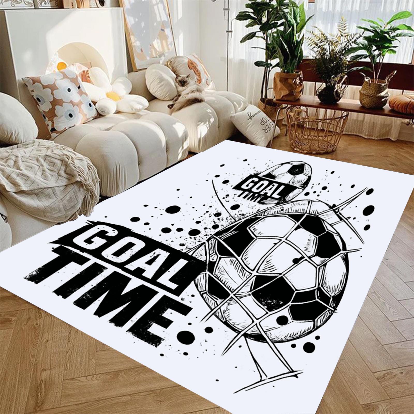 

Football Sport Printed Carpet Living Room Bedroom Decor Kid Nonslip Parlor Floor Mat Surface Comfortable Carpet Birthday Gift 50x80cm