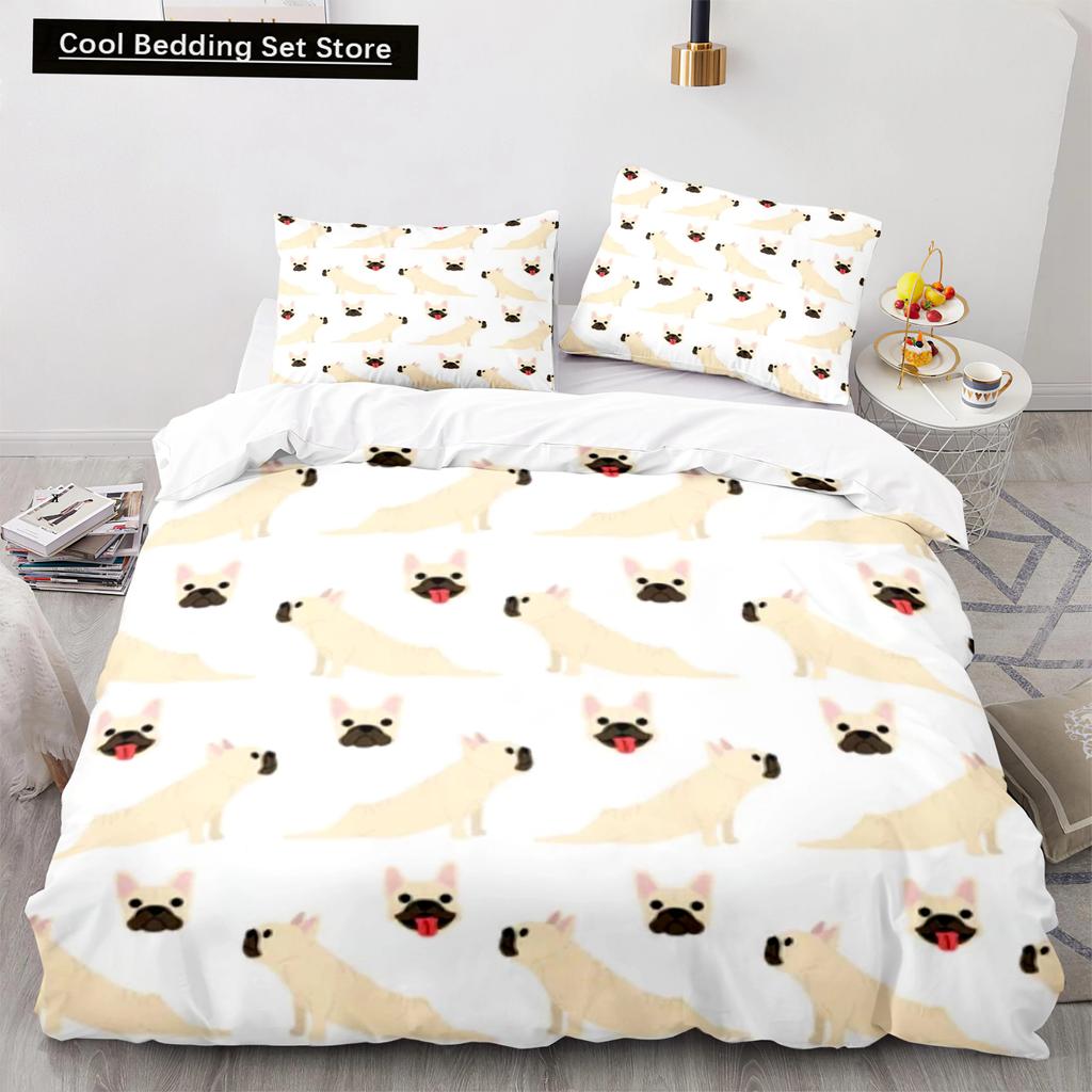 Kreslený Pes Zvířata Povlak na přikrývku Velikost King Queen Rozkošný Mazlíček Štěně Ložní souprava pro Děti Chlapce Dívky Divoká příroda Polyesterový Povlak na přikrývku