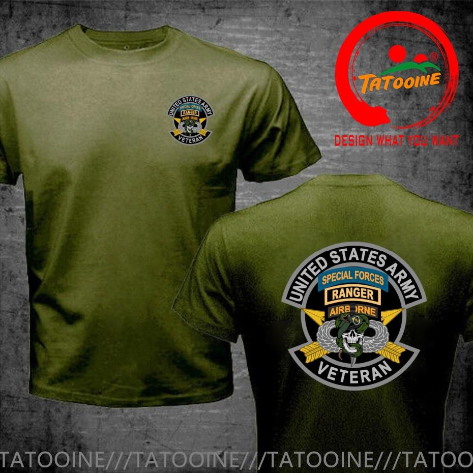 Funny Design US Army Airborne Veteran 5th SF Group  Shirt Unisex Fashion Trendy Casual Clothing Stylish Tops Tee Shirt Leisure