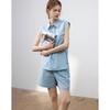 Demana Women's Summer Linen Blend Sleeveless Top & Shorts Set