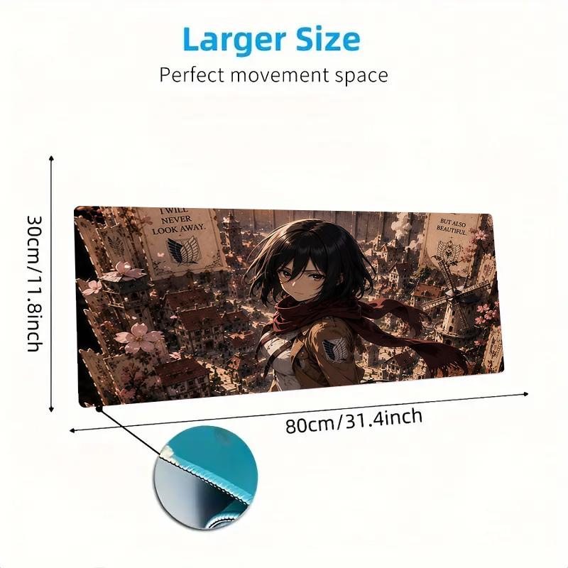 Attack On Titan Print  Cushion Non-slip Laptop Tablet Big Mousepad XXL Mat Mini PC Playmat With Lock Edge