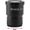 ZJchao 10X Stereo Microscope Eyepiece, 2 Pcs WF10X/20, Black, Optical Glass + Metal, Triocular Binocular Stereo Microscope, 30mm Mounting Size