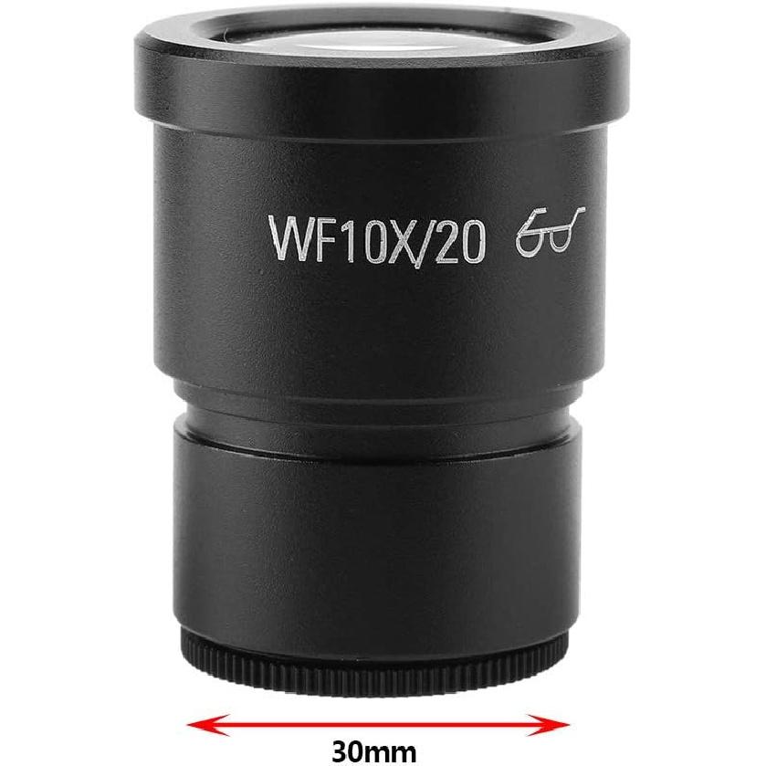 ZJchao 10X Stereo Microscope Eyepiece, 2 Pcs WF10X/20, Black, Optical Glass + Metal, Triocular Binocular Stereo Microscope, 30mm Mounting Size