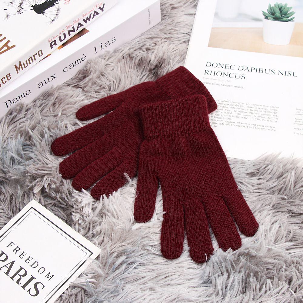 Gifts Winter Warm Thermal Wrist Warmer Wool Knitted Full Fingered Gloves Mittens Plush Lining