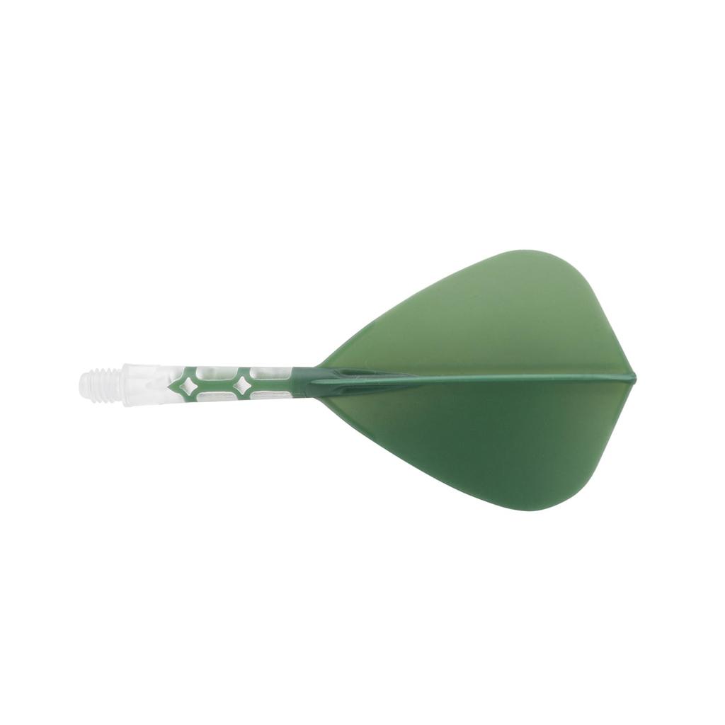 CUESOUL ROSTAK57 T19 Series Integrated Shaft Kite Shape Set of 3 Two-Tone Dual-Material Flights, Series, (Dark Green) CS-AK57FZ3M