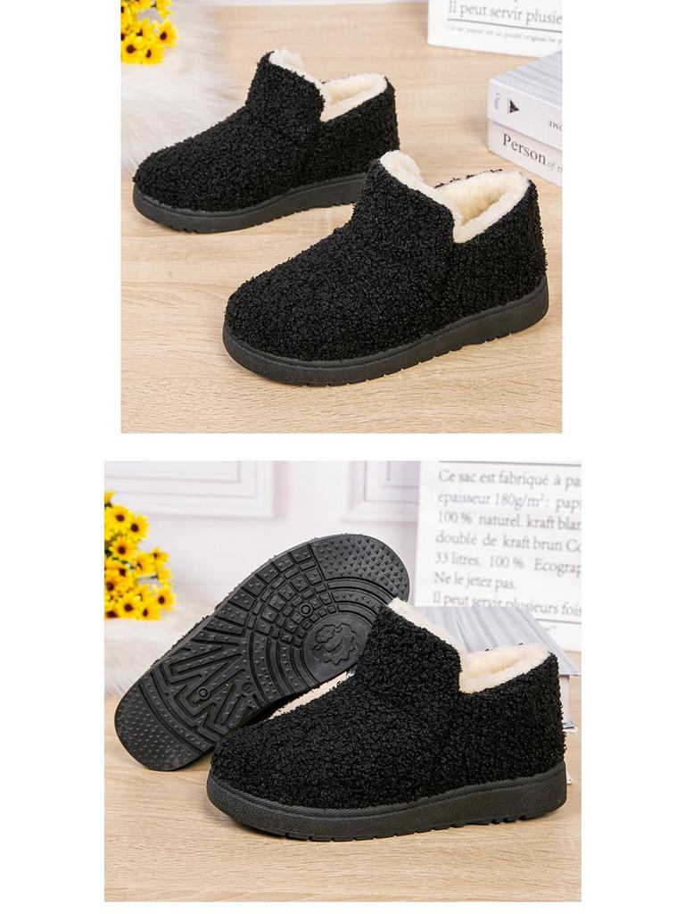Women's Plush Teddy Fur High-Top Snow Boots - Thick Sole & Warm Winter Fashion