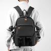 Men's Backpack Large Capacity Student Schoolbag Travel Backpack Solid Color Computer Bag