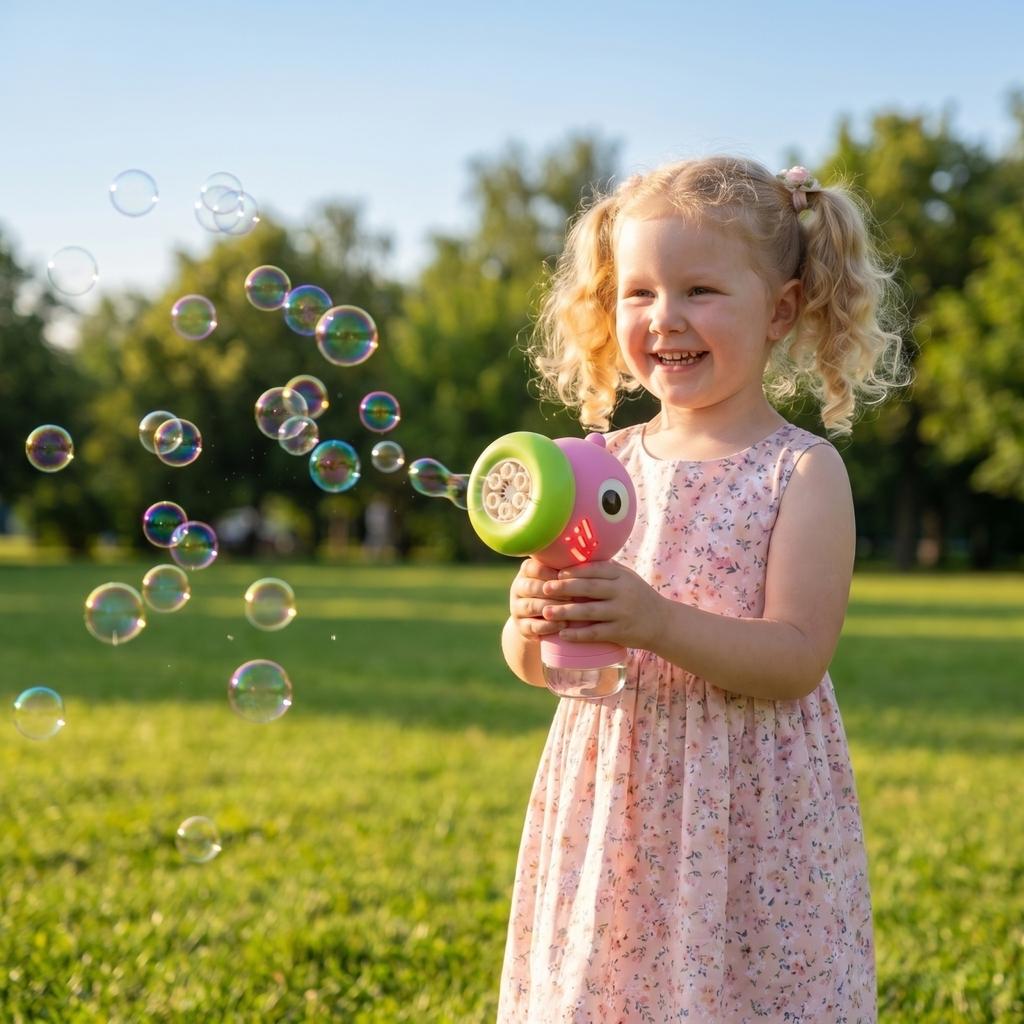 Machine Wand For Girls Boys Toy, Bubble Machine Maker Blower Toys With Light & Music, Toddler Outdoor Toys Bubble Solution (10ml)
