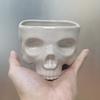 Yousheng Halloween Skull Candy Bowl Gothic Ceramic Portable Skeleton Head Bowl Halloween Home Bar Decor Dining Table Ornament
