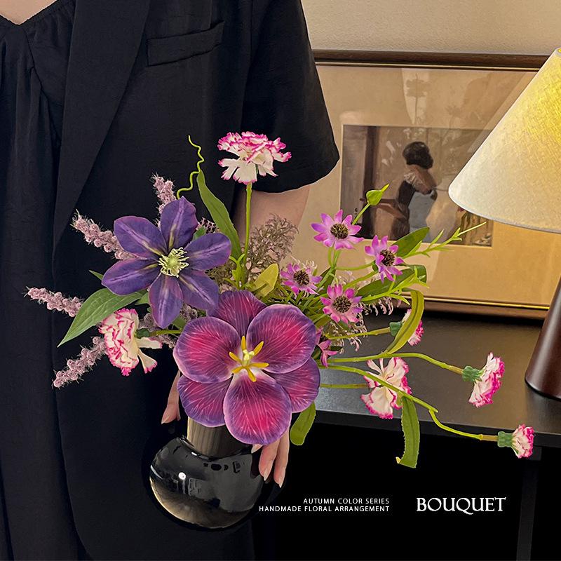 

High-End Retro Autumn Silk Flower Bouquet for Living Room and Dining Table Décor