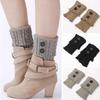1 Pairs Autumn Winter Women'S Short Rhombus Flip 2 Button Foot Warmer Knitted Fabric Socks Fashion Boot Cover Leg Warmers