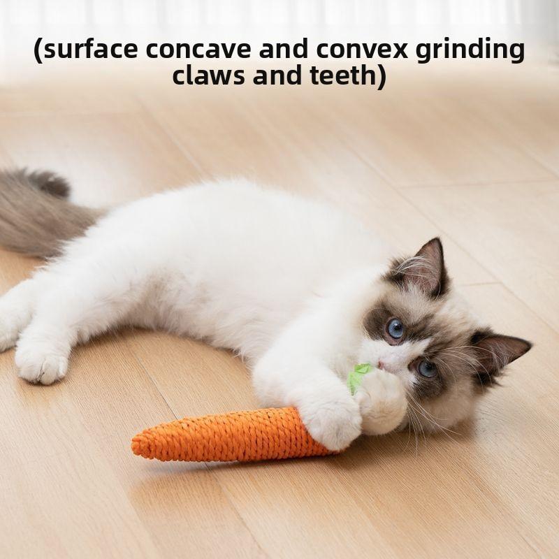 Pet Cat Toy, Biting Toy, Cute Paper Rope, Carrot, Interactive Cat Toy, Making Sounds
