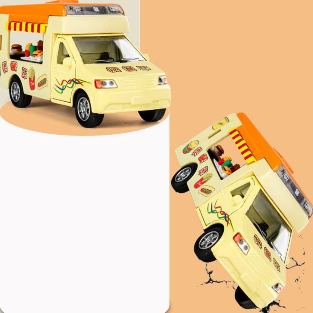 Inertia Food Truck Store Car Toy ABS Children's Toy Car Simulation Ice Cream Truck  Kids Baby Gift