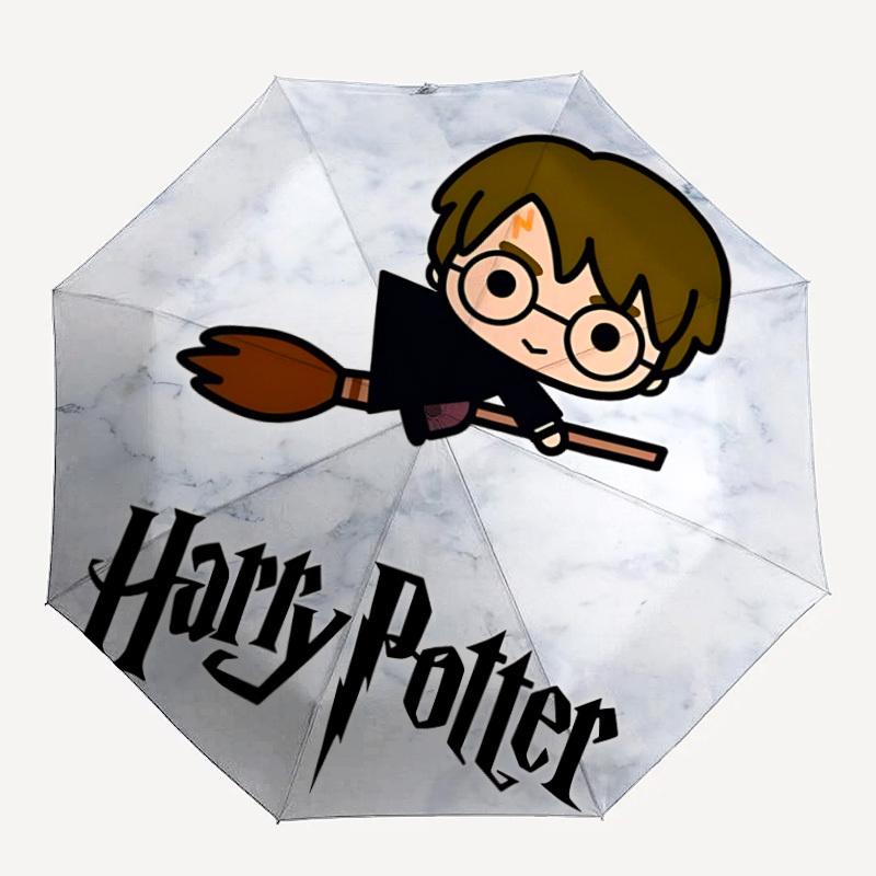 

1pc Harry Potter Automatic Folding Umbrella - Compact 8-Rib Design,Festive Gift for Friends & Family, Compact Umbrella 22080