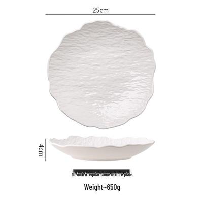 Luxury Stone Pattern Ceramic Deep Dish Plate