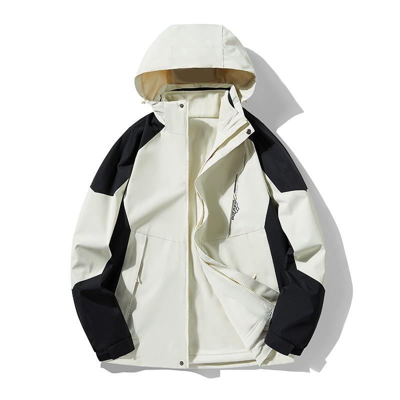 Men Women 3-in-1 Detachable Winter Hiking Jacket With Fleece Liner Windproof Waterproof Outdoor Coat