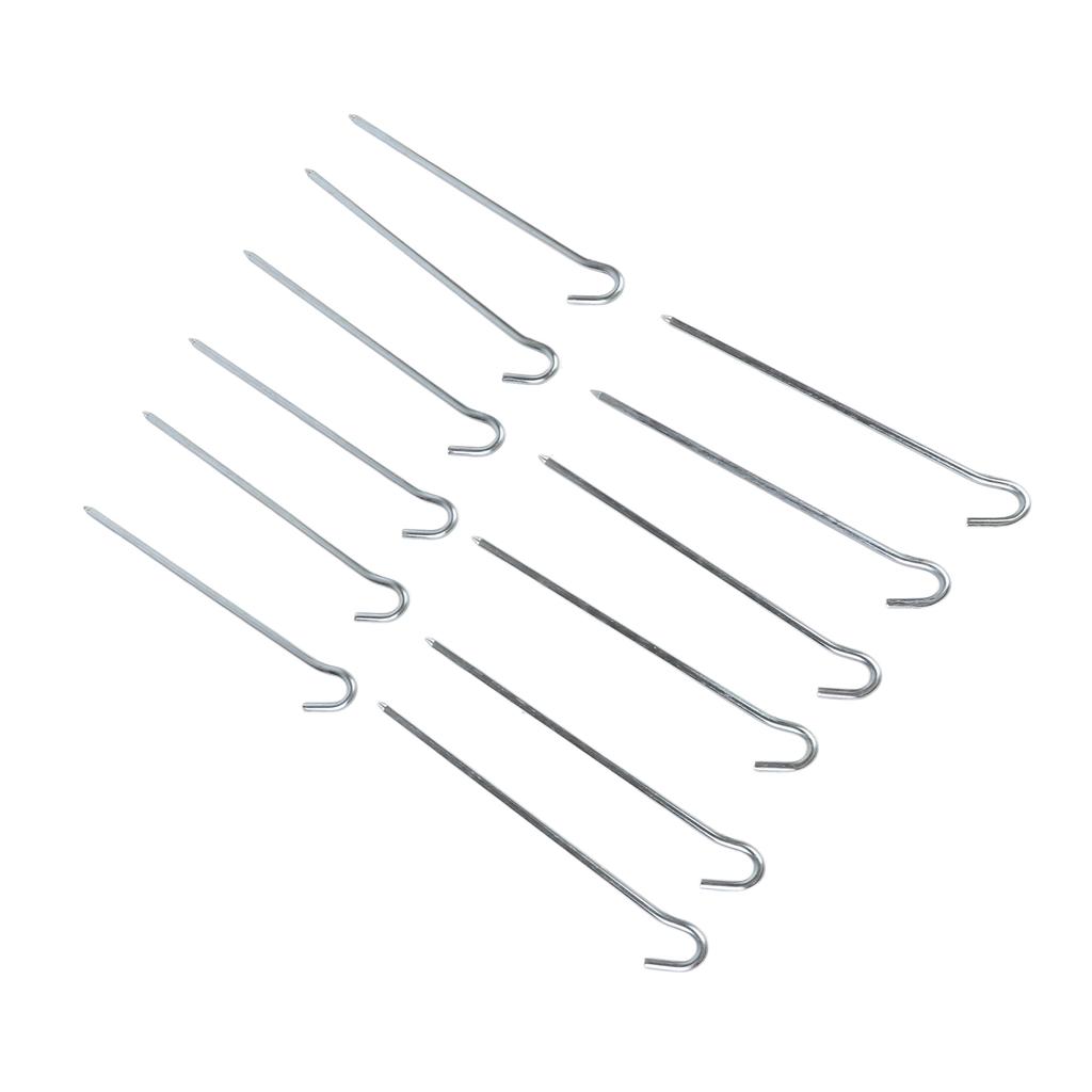 12pcs Tent Ground Stakes Heavy Duty Galvanized Iron Tent Ground Pegs for Outdoor Camping